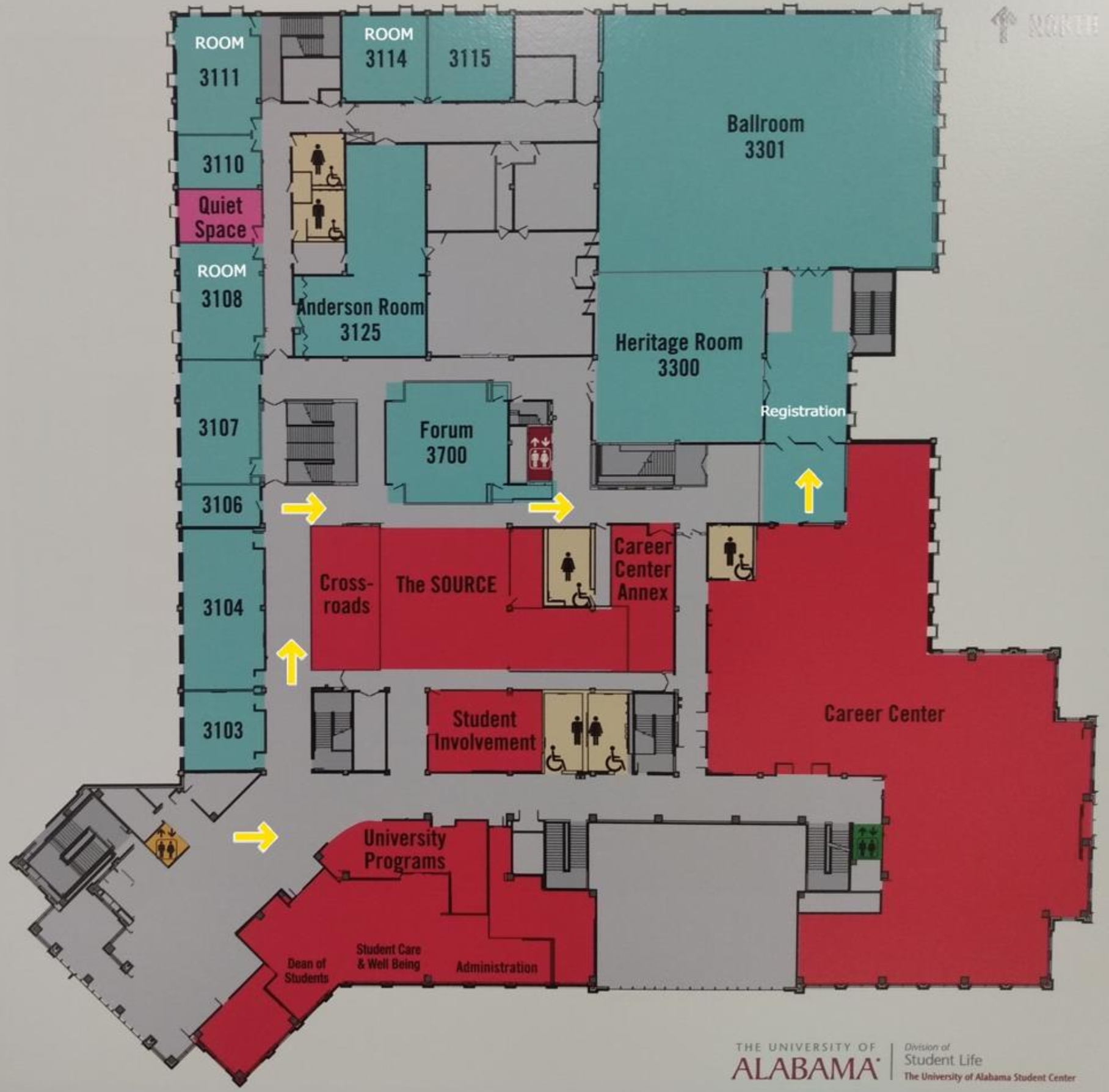 UA Student Center third floor floor plan